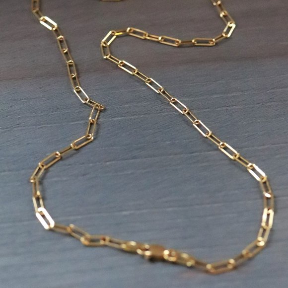 Real Gold 18k Yellow Gold 19inch Small Link Chain Necklace Fine Jewelry - Picture 2 of 5